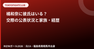 橘和奈に彼氏はいる？結婚・交際の公表状況と家族・経歴【RIZINガール2026】